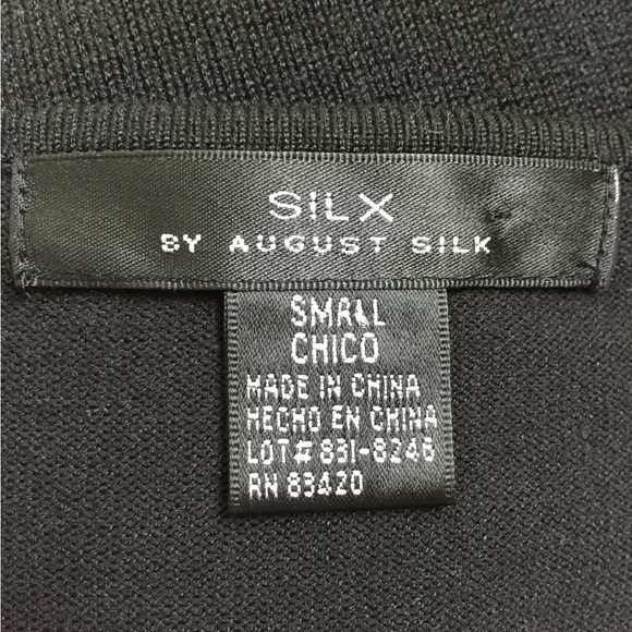 August Silk Black Top  S - Picture 5 of 9